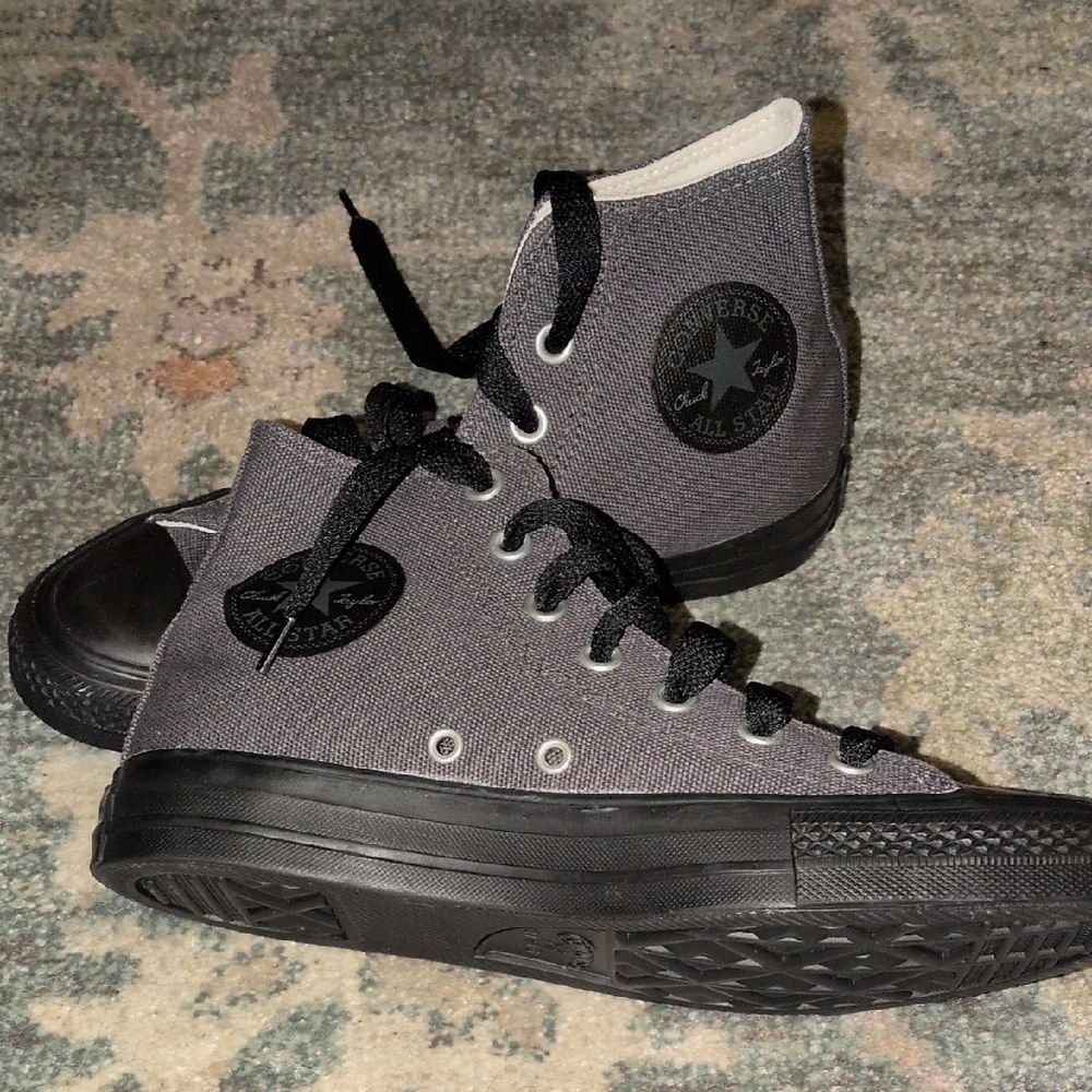 Converse Charcoal and Black High-Tops